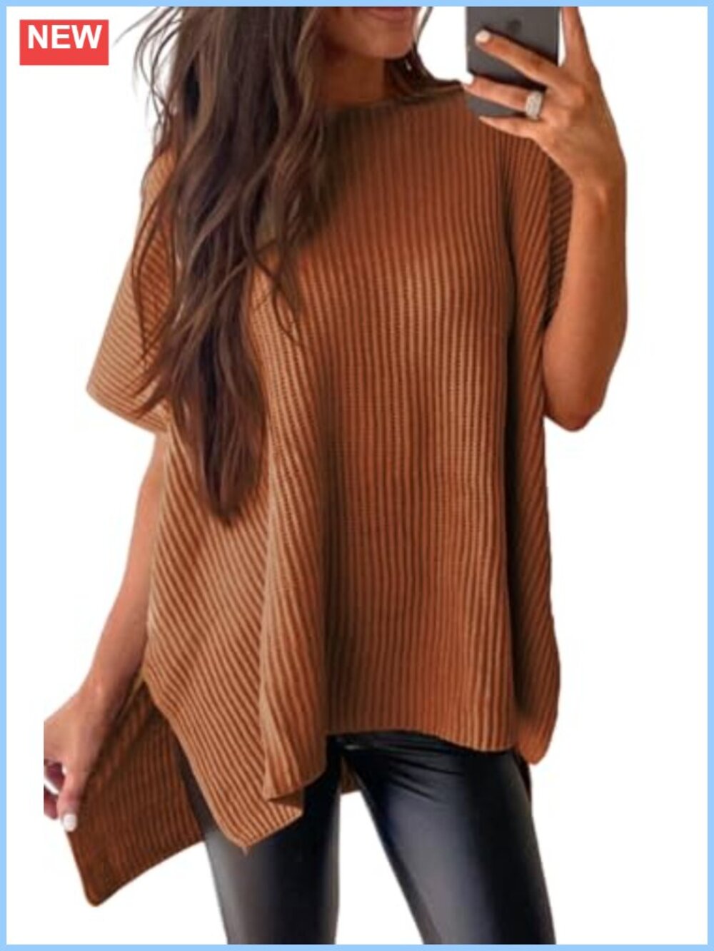 Women's Short Sleeve Crewneck Sweater Lightweight Casual Pullover Top